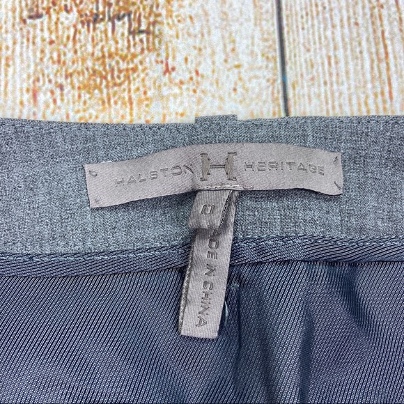 HALSTON HERITAGE Gray Slim Ankle Pants - Picture 6 of 7